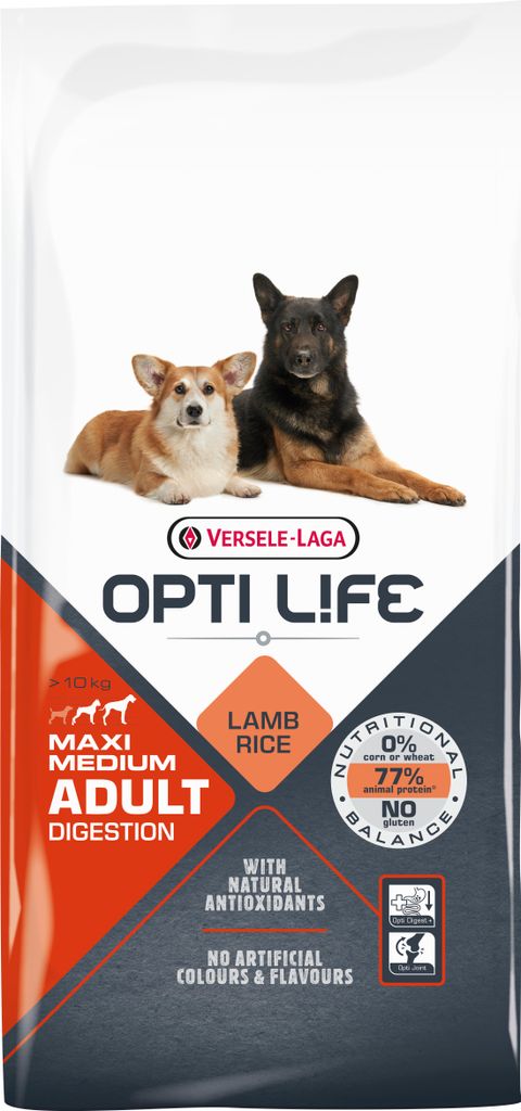 Opti Life Adult Digestion Medium & Maxi - 12,5 kg