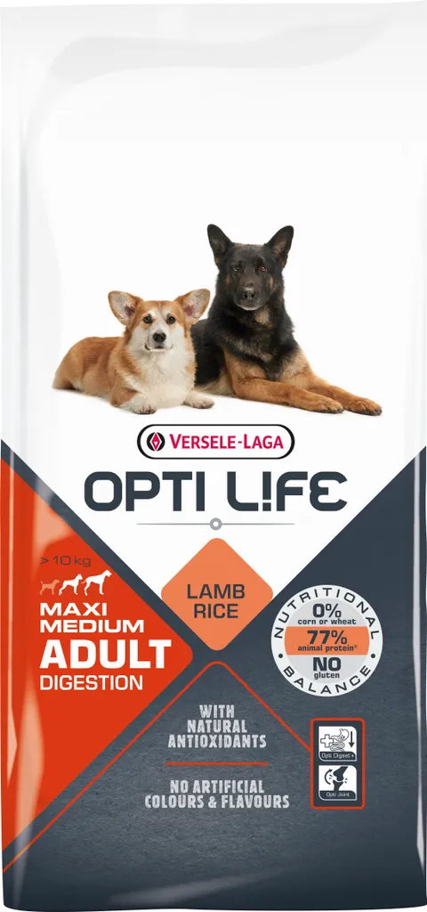 Fini les Troubles Digestifs : Opti Life Adulte Digestion Moyen Maxi 12,5kg