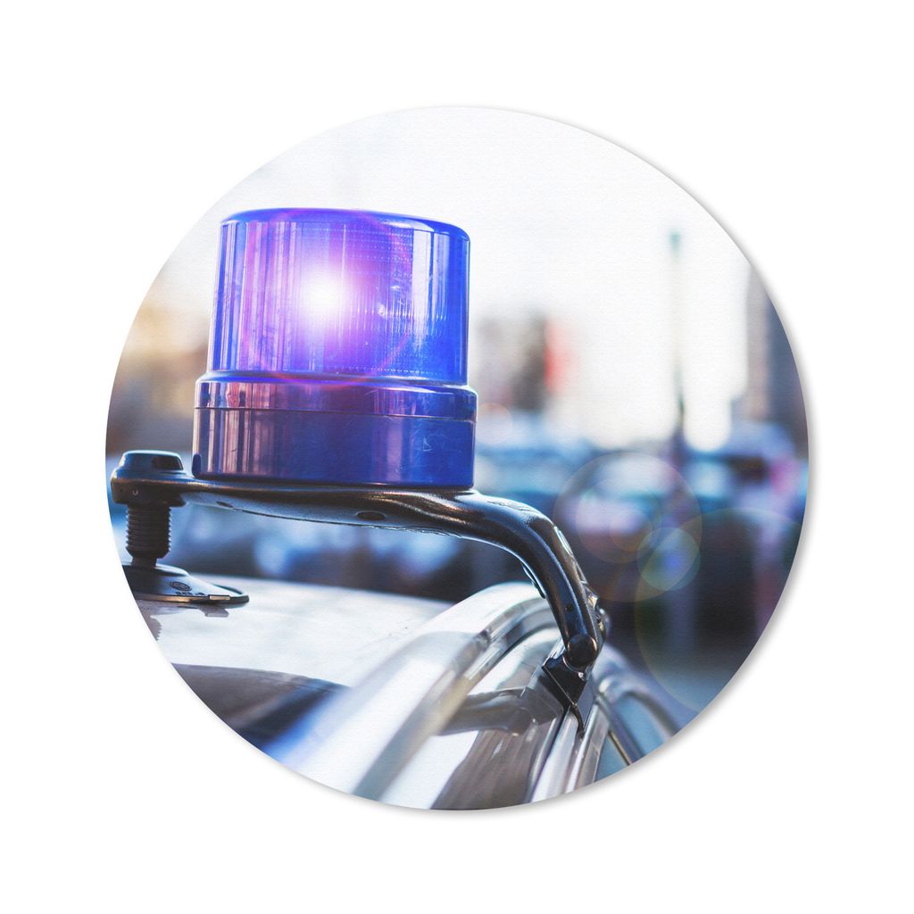 MuchoWow Mauspad Mousepad Blinklicht von einem Polizeiauto zu einem Zivilfahrzeug 50x50 cm - Mousepads - Maus Mat - Pad - Mausunterlage - Vinyl