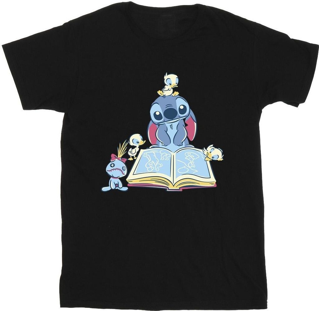 Disney - "Reading Reading A Book" T-Shirt für Herren BI33259 (L) (Schwarz)