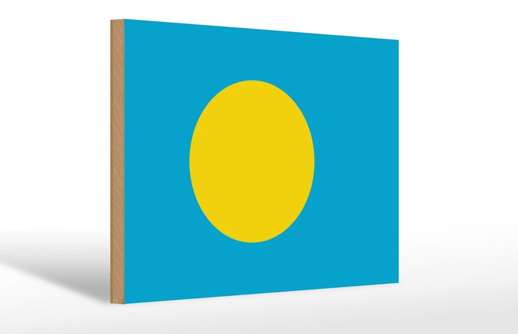 Holzschild Flagge Palaus 30x20cm Flag of Palau