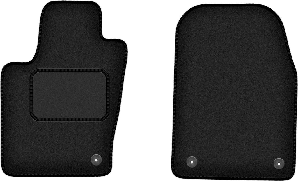 Velours-Fußmatten Vorne passend für Dodge Durango III (7 Personen, Bj. 2010-2020) – schwarz, passgenau, mit Befestigungen set 2 Stk. - STANDARD