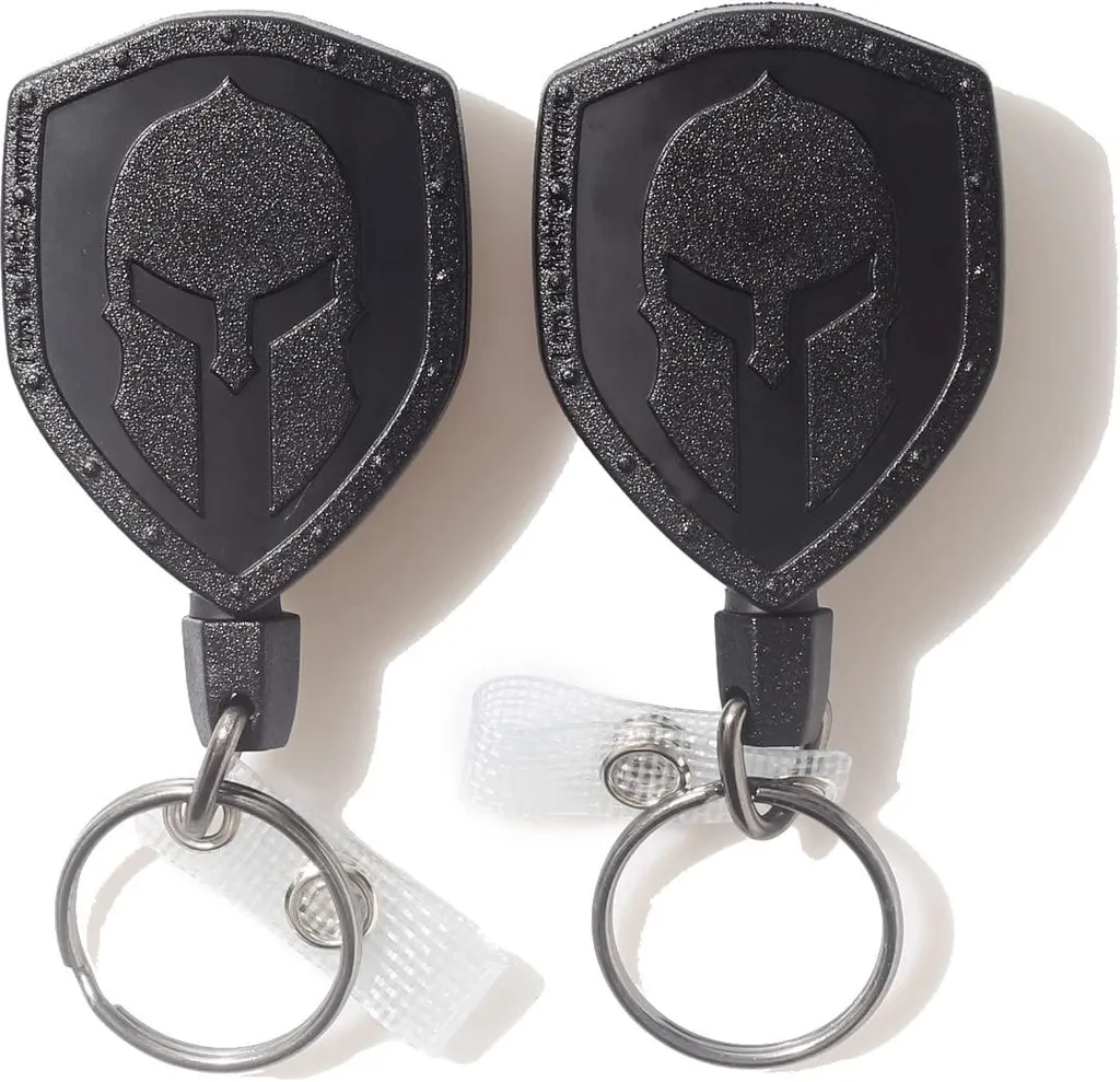 Porte-badge rétractable tactique noir pour professionnels - Lot de 2