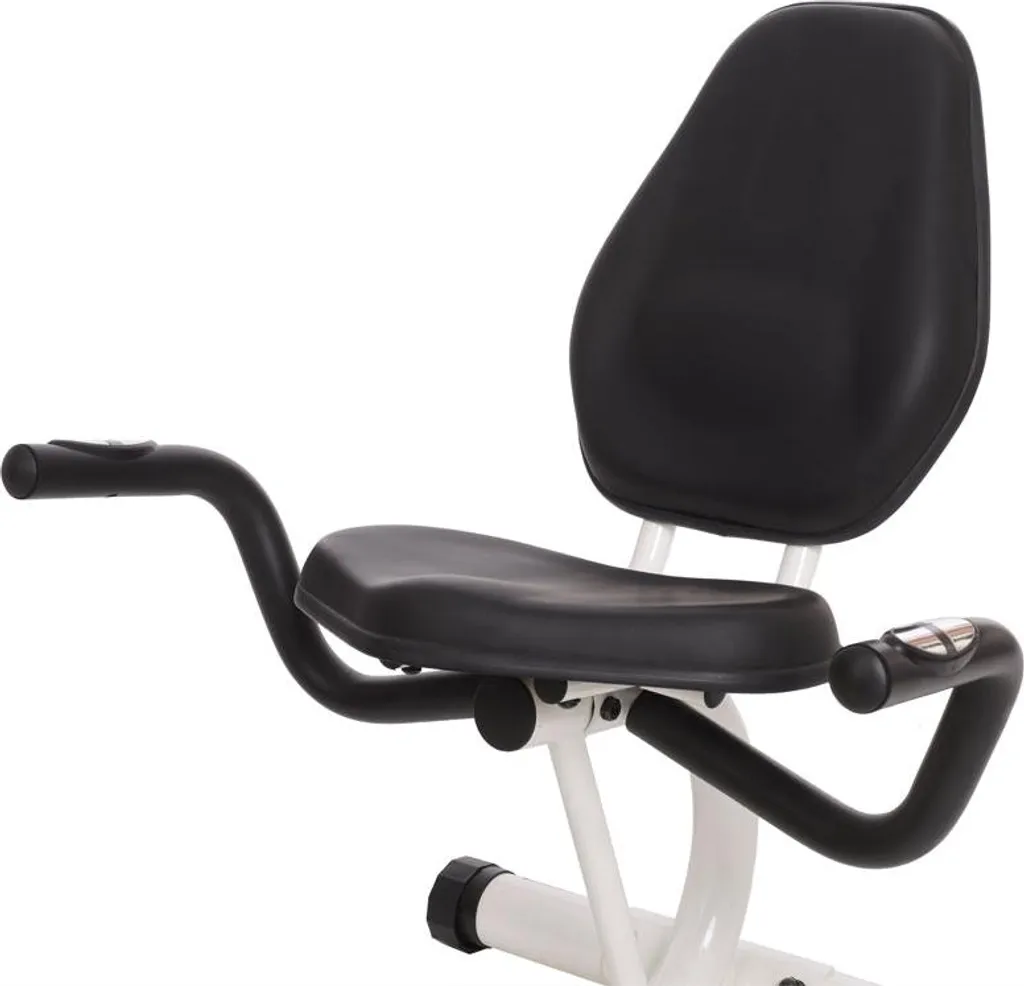 Vélo d'exercice magnétique allongé blanc et vert - Modèle Ergofit V2 - 3
