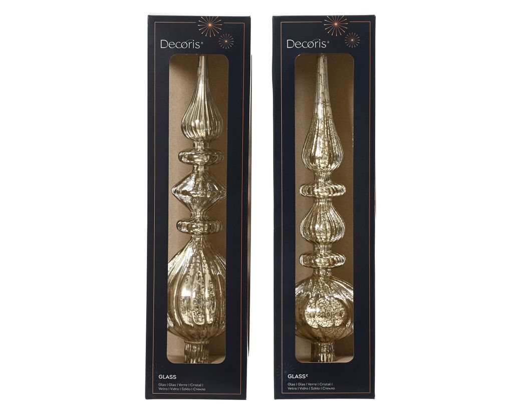 Piek glas d9h35 cm zilver a2 Decoris Productafbeelding 