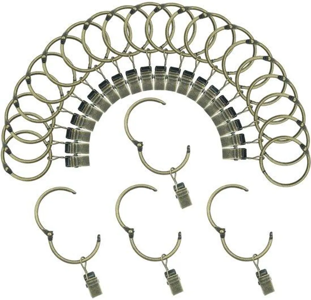 Crochets rideaux métal bronze 3,2 cm : finis les anneaux qui cassent !
