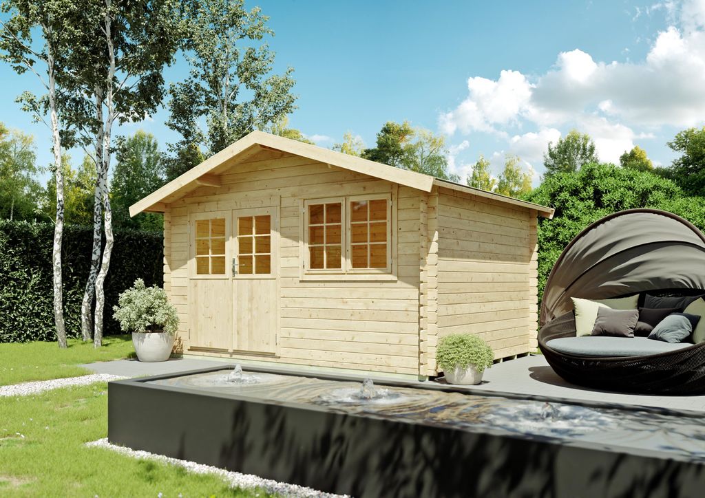 Gartenhaus Oxford 3,80x2,80 m - inklusive hochwertigen Dachschindeln
