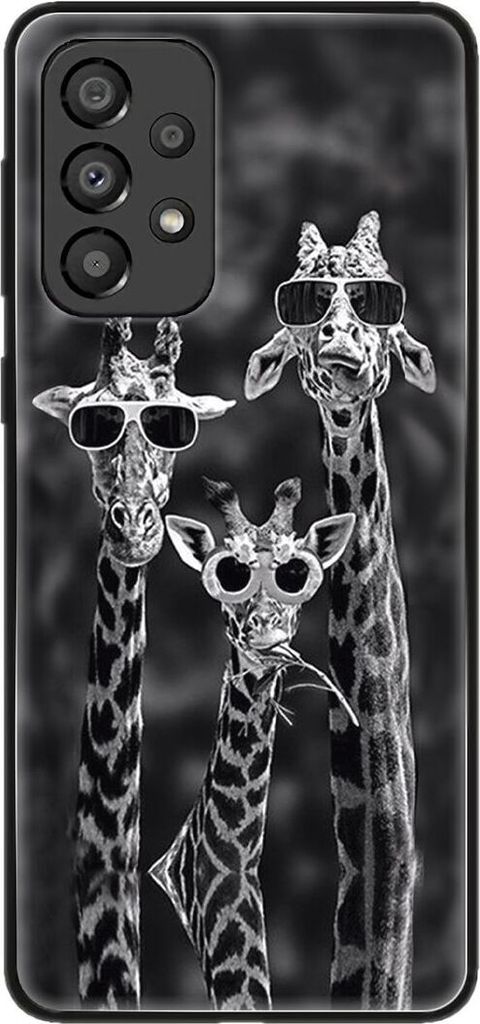 König Design Hülle kompatibel mit Samsung Galaxy A33 5G Kunststoff Soft Handyhülle - Handy Case 3 Giraffen