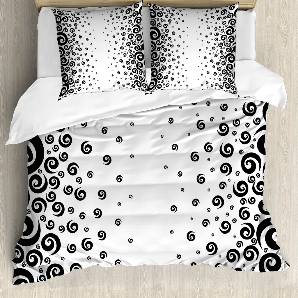 Set Letto ABAKUHAUS 155x220 Bianco e Nero - Design Moderno Decorativo