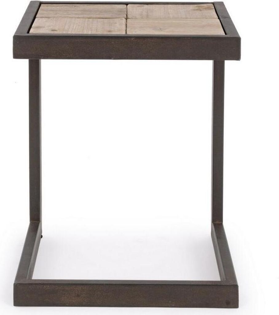 Hocker Blocks 36 x 32 x 47 cm Fichte Stahl Natur Schwarz Produktbild 