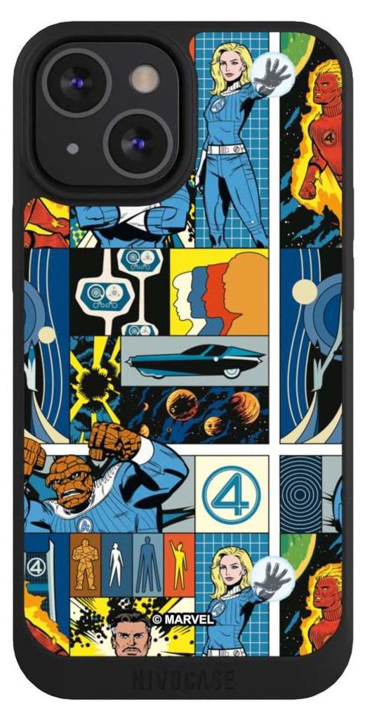 NIVOCASE Handyhülle für Apple iPhone 13 Mini Hülle NIVOpure Case Schwarz Offizielles Lizenzprodukt Marvel The Fantastic Four