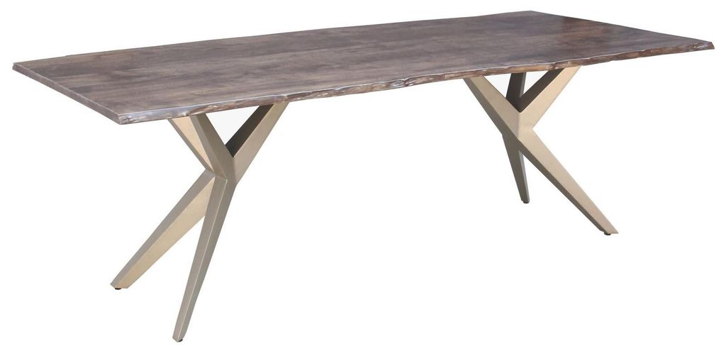 MASSIVMOEBEL24.DE Baumtisch Akazie 160x90x76 grau lackiert Produktbild 