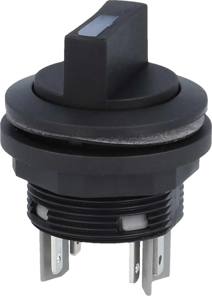 Bouton sélecteur de commande rond lumineux pour montage encastré