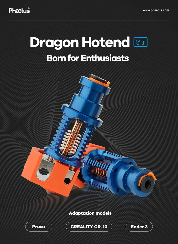 Phaetus Dragon Hot-End Standard Flow pour Impression Filaments Techniques
