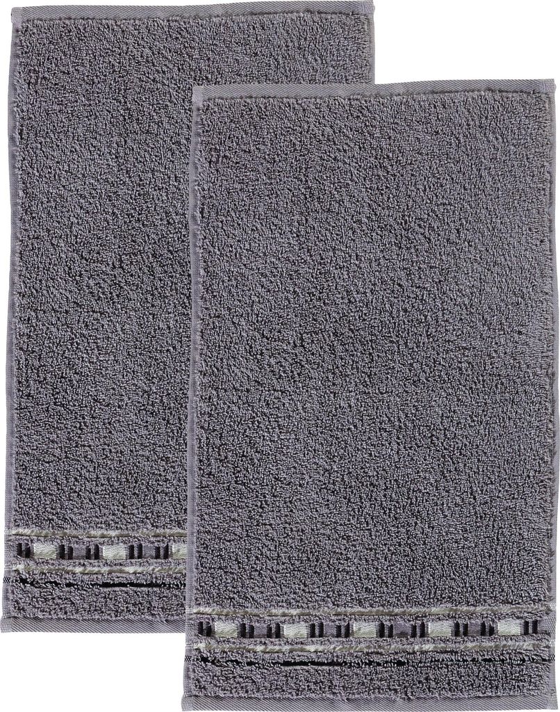 Erwin Müller Gästetuch Achern" 2er-Pack grau/natur 30x50 cm"