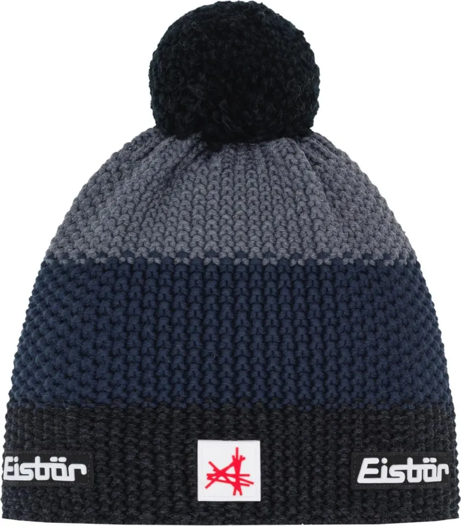 Eisbär Star Pompon MÜ SA Nero - Cappello Sci Unisex Lana Merino