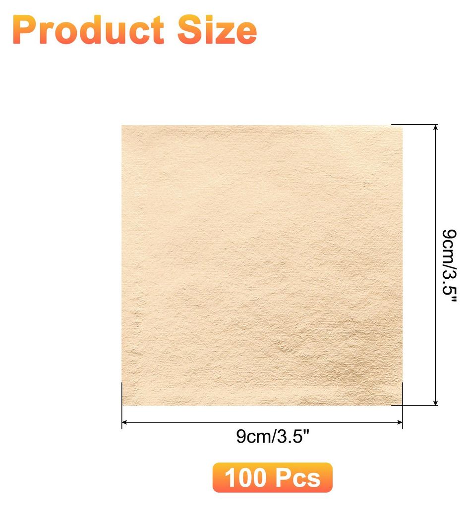 100 Stš¹ck Blattbl?tter, 3,5" x 3,5" Folienbl?tter Papierbl?tter fš¹r DIY Basteln Malen N?gel Harz M?bel Dekoration (Champagner Gold)