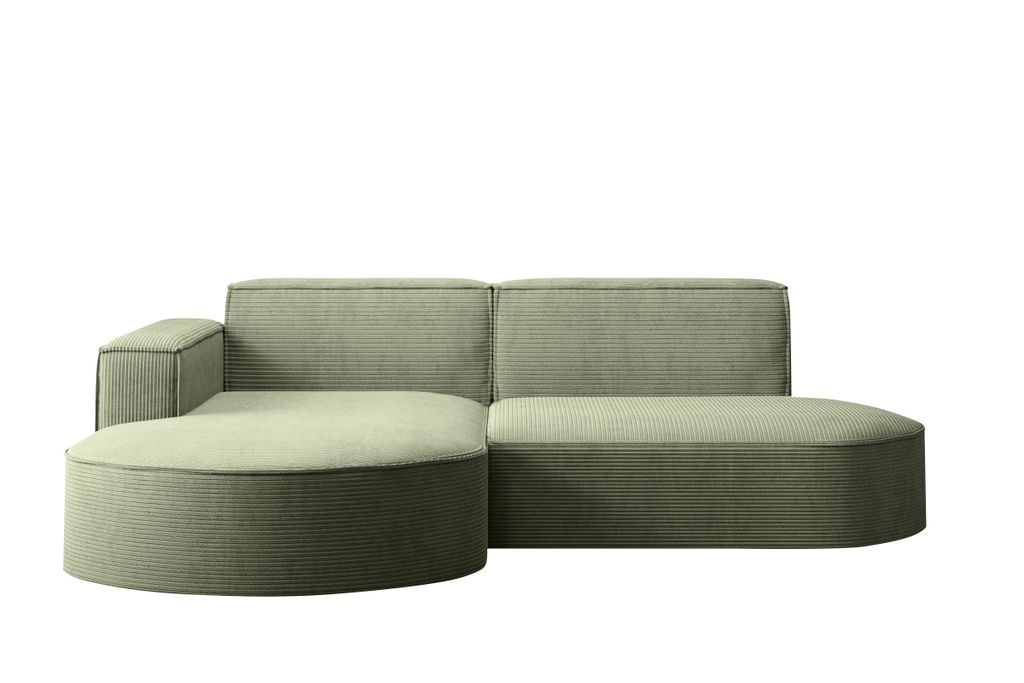 A modular sofa with a chaise lounge on a white background.