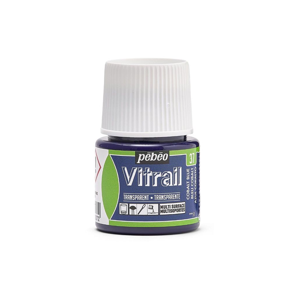 Pebeo Vitrail Transparente Glasfarbe, 45 ml, 37 Kobaltblau