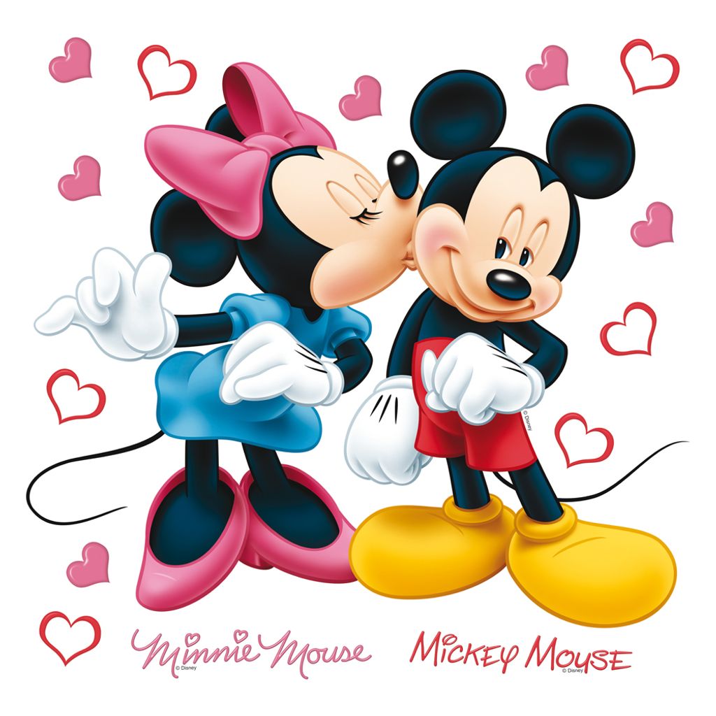 Sticker mural Disney Minnie & Mickey Mouse rose, rouge, Image du produit 