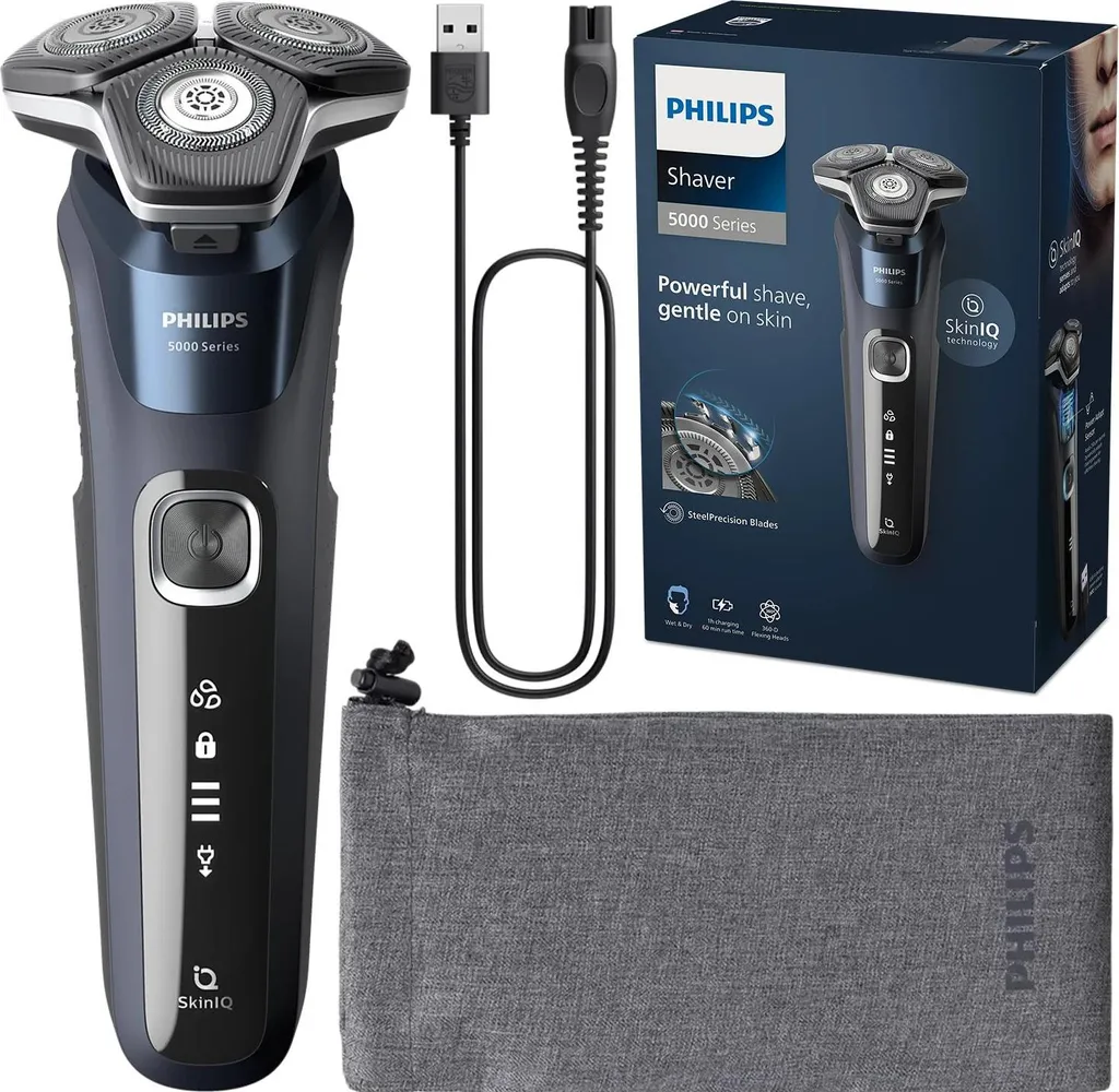 Rasoir Électrique Barbe Philips S5885/10 Wet & Dry Rechargeable Noir