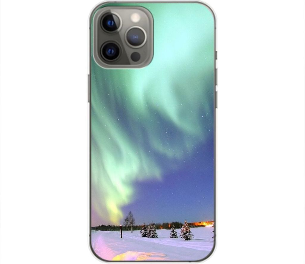 König Design Hülle kompatibel mit Apple iPhone 14 Plus Kunststoff Soft Handyhülle - Handy Case Polarlichter