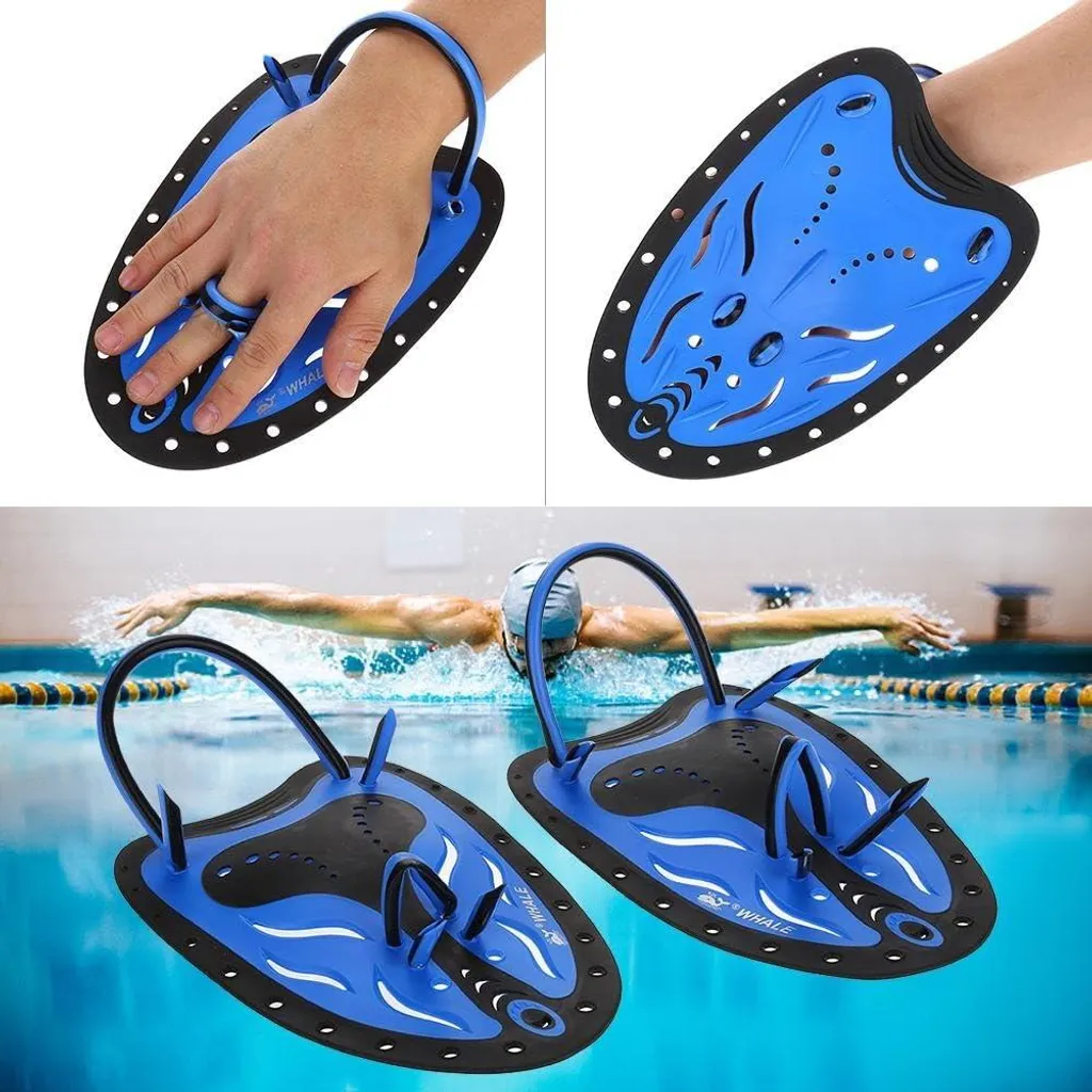 Plaquettes de natation ergonomiques pour entraînement plongée bleu - 2