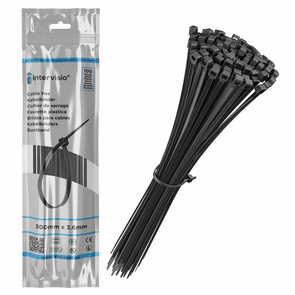 Kabelbinder extra breit 7,8 x 750 mm 100 Stück in schwarz oder