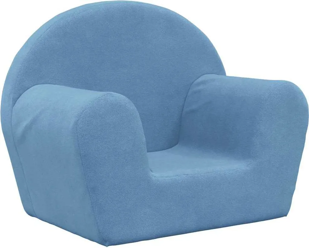 Divano Bambini Sfoderabile vidaXL Blu Peluche | Sicuro e Leggero