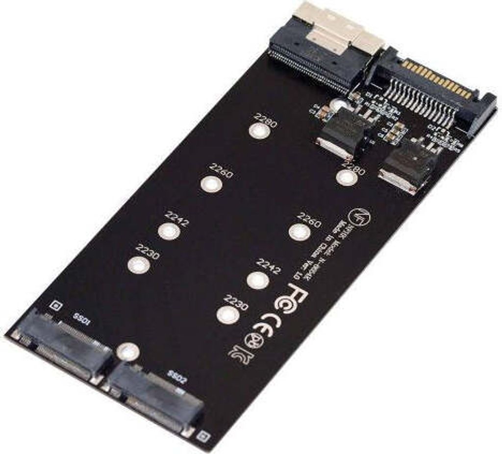 NVME M.2 Adapter 2x AHCI zu PCIE Express 3 4.0 Slimline SFF-8654 8X Raid Card