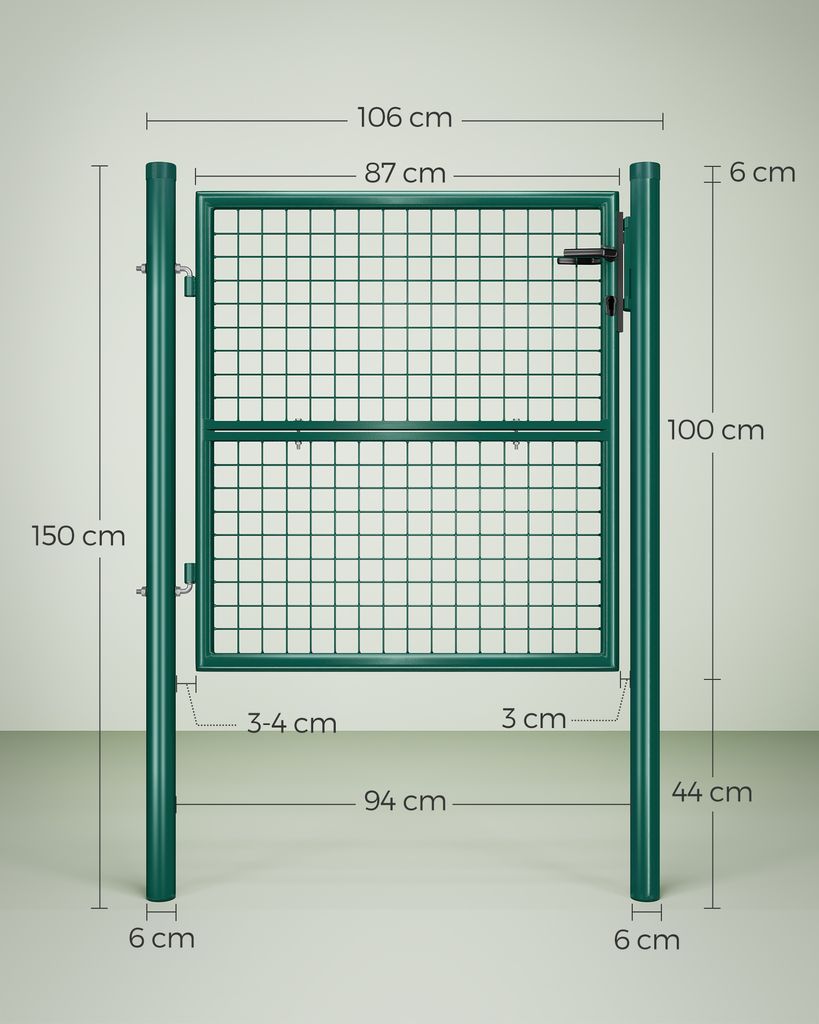 SONGMICS Gartentor, Gartentür, verzinkter Stahl, Produktbild 5