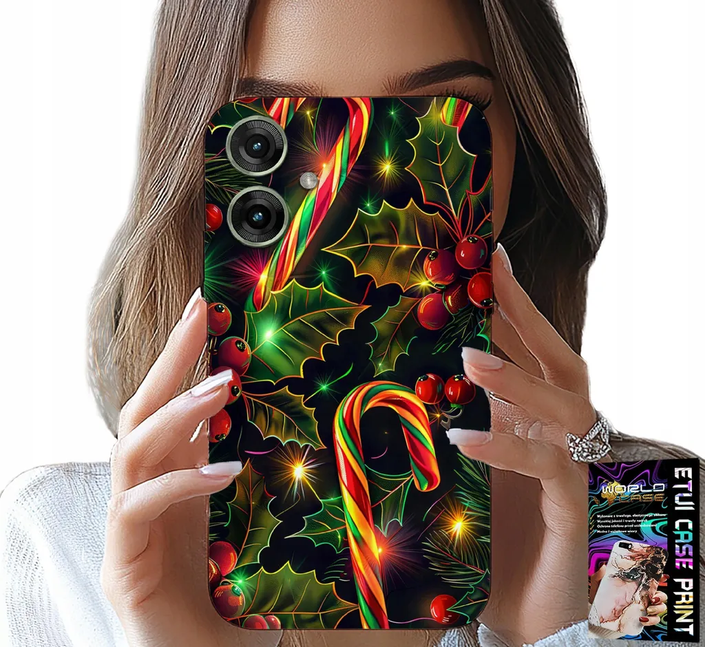 Custodia Motorola G55 Design Natale - Vetro e Vischio Minimalista