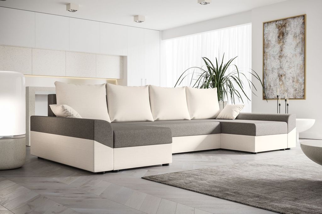 Elegantní sedací souprava do U DAGMAR - světle šedá / Obrázek produktu 