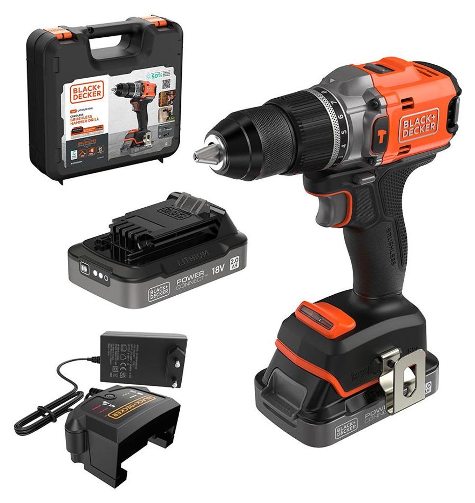 Black & Decker Akku-Schlagbohrsch. 18V 2x2Ah, BL, Kof Produktbild 