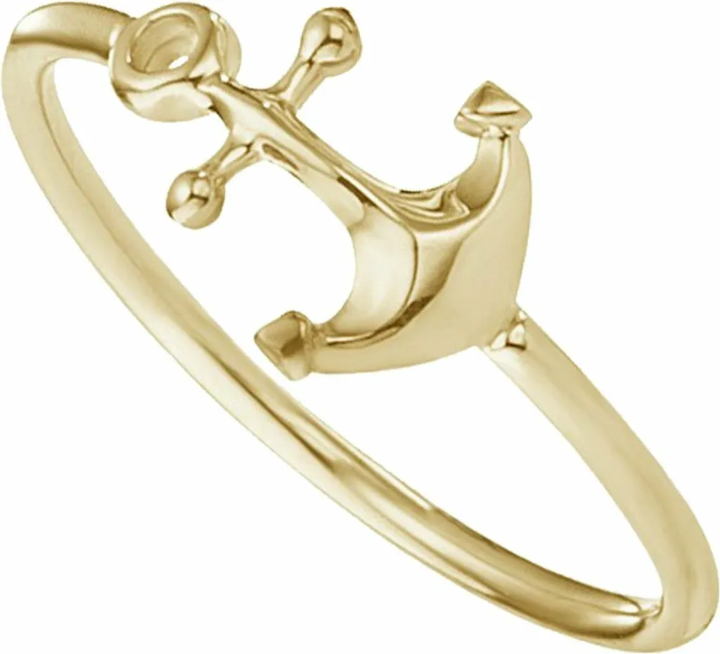 Anello Donna Anchor Oro Giallo e Argento 925 - Misura 56 Elegante