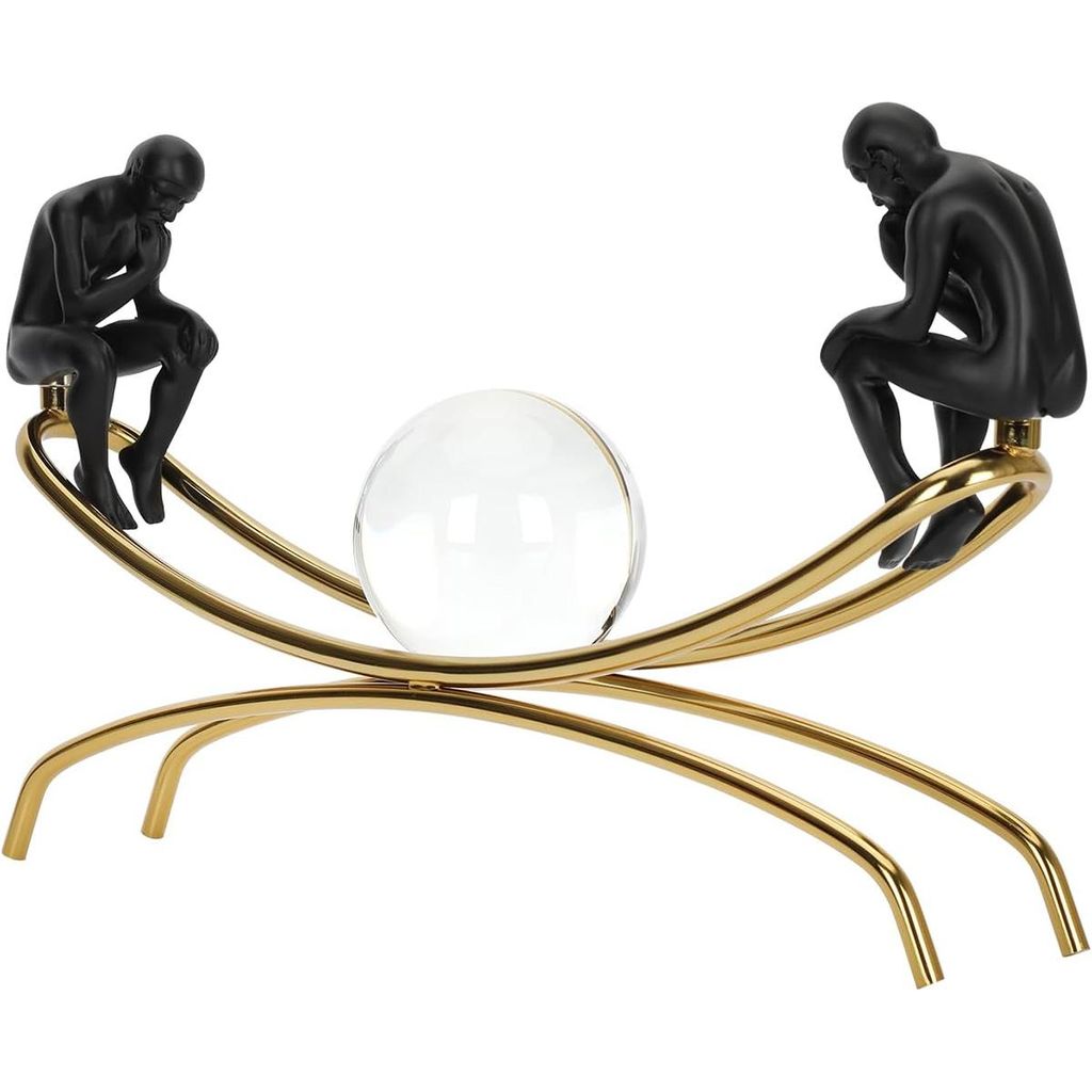 Statue Denkers mit Kristallkugel,Denker Skulptur Produktbild 
