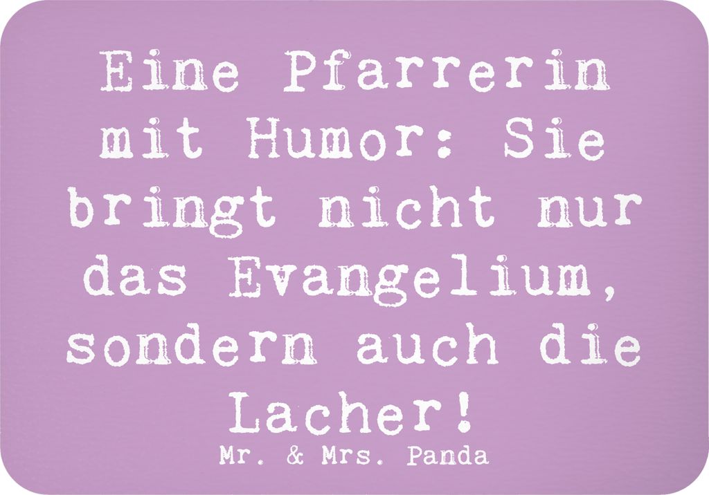 Mr. & Mrs. Panda magnet Spruch Humorvolle Pfarrerin - Lavendeltraum - Geschenk, moralische Ratschläge, Lachen, zettelhalter, haftmagnet, Hingabe, ...