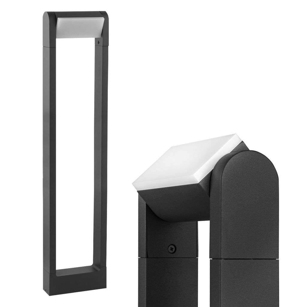 Two modern outdoor lamps on a white background.