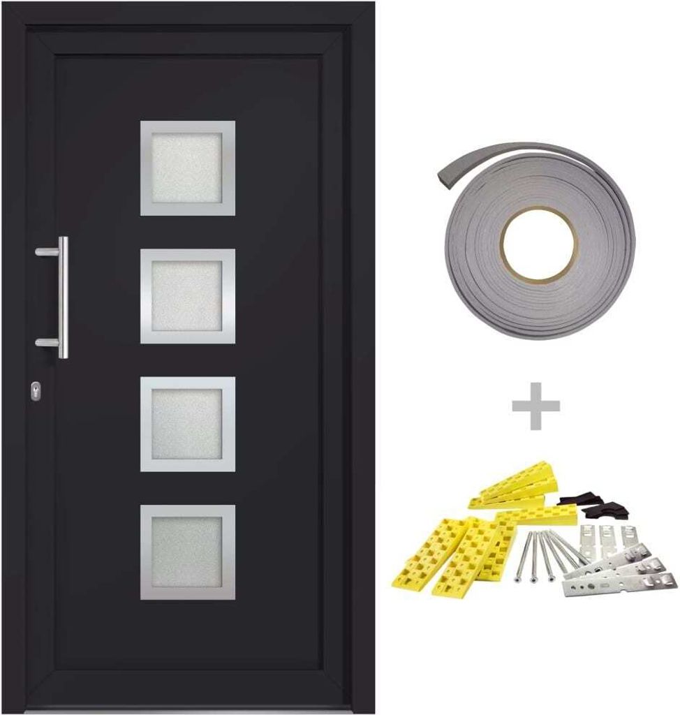 Porte d'ingresso vidaXL antracite 88x200 cm Immagine del prodotto 