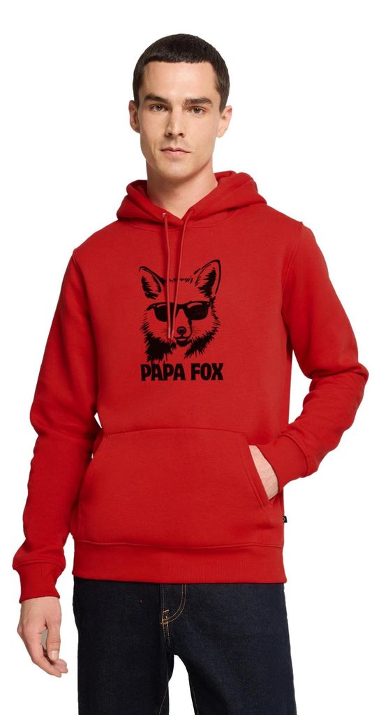 Spreadshirt Papa Fox Mit Sonnenbrille Für Coole Väter Herren Premium Hoodie, S, Rot