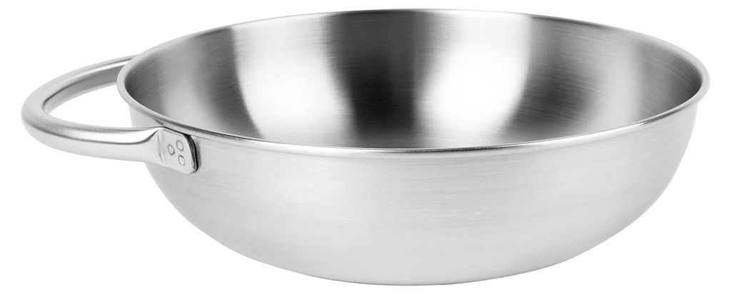 Schüssel mit Griff - Leichte Schüssel aus 18/8 Edelstahl mit Henkel und Volumenskalierung - rostfrei, lebensmittelecht und resistent gegen Frucht...