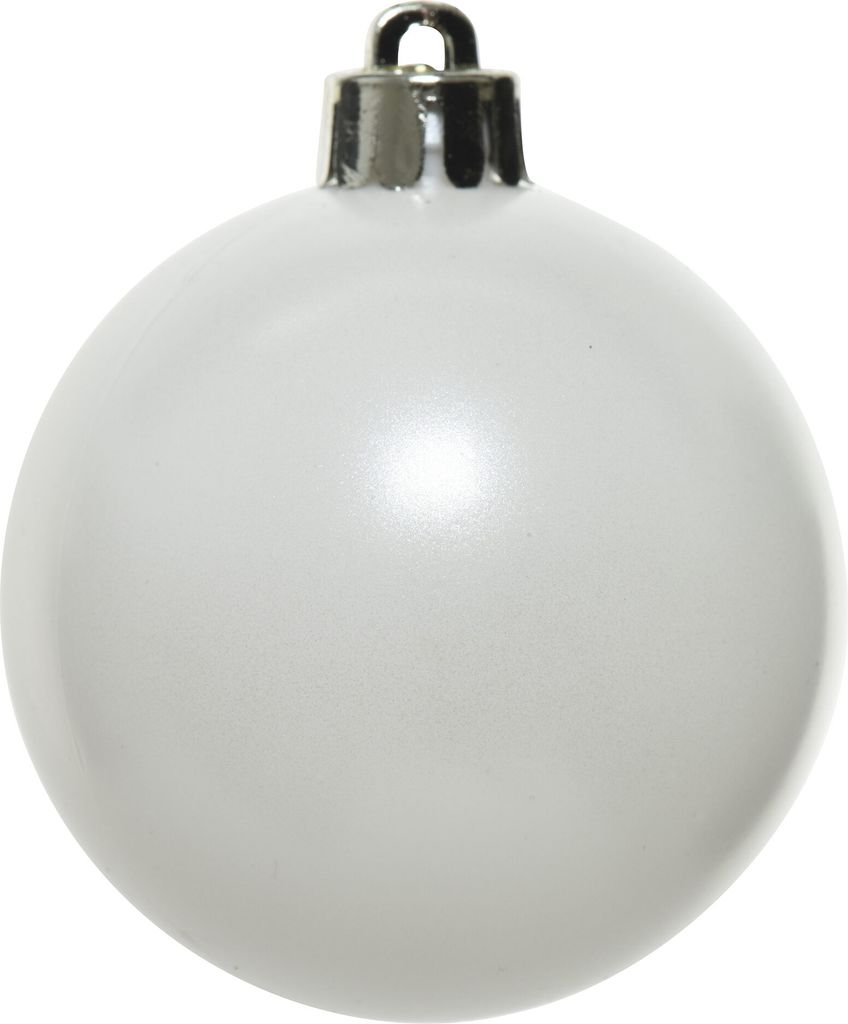 Weihnachtskugeln Kunststoff 6cm 12 Stück - Winterweiss Produktbild 