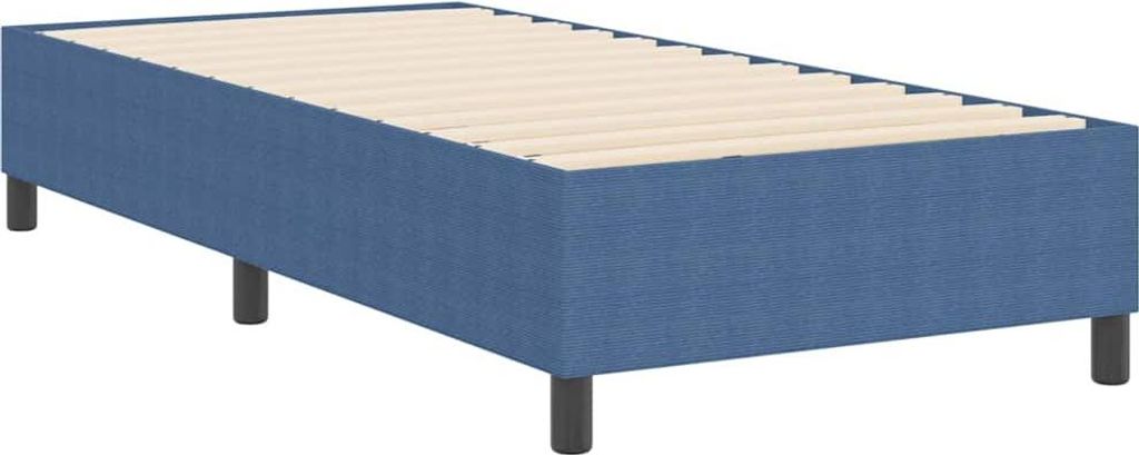 vidaXL Plattformbettgestell Blau 90 x 190 cm Cordstoff