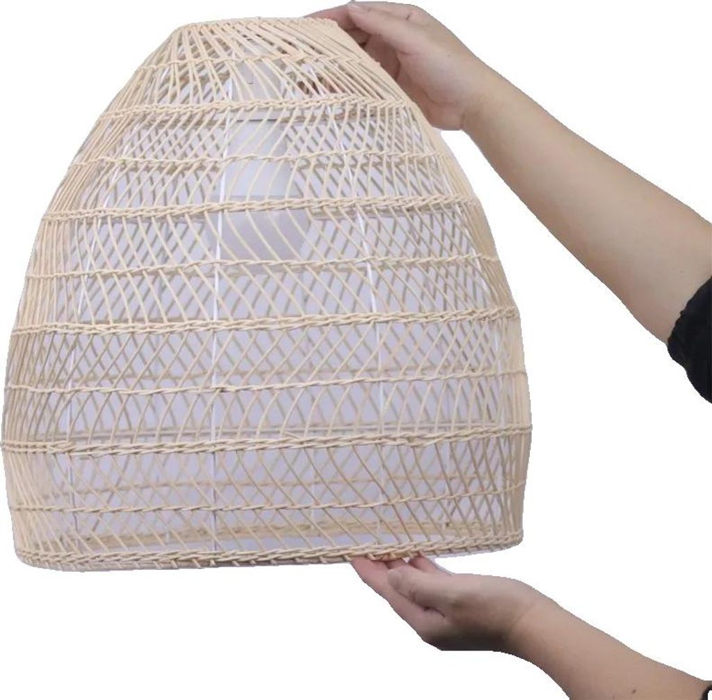 Kronleuchter, Bambusmaterial, Zeitgenössischer Stil, Dia 35CM, Keine Glühbirne