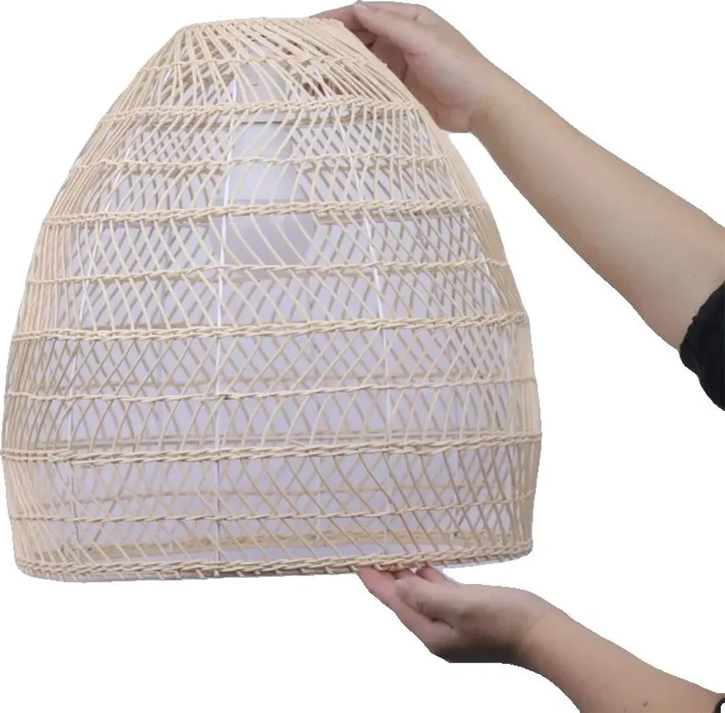 Lustre en bambou 35 cm pour un éclairage doux sans éblouissement
