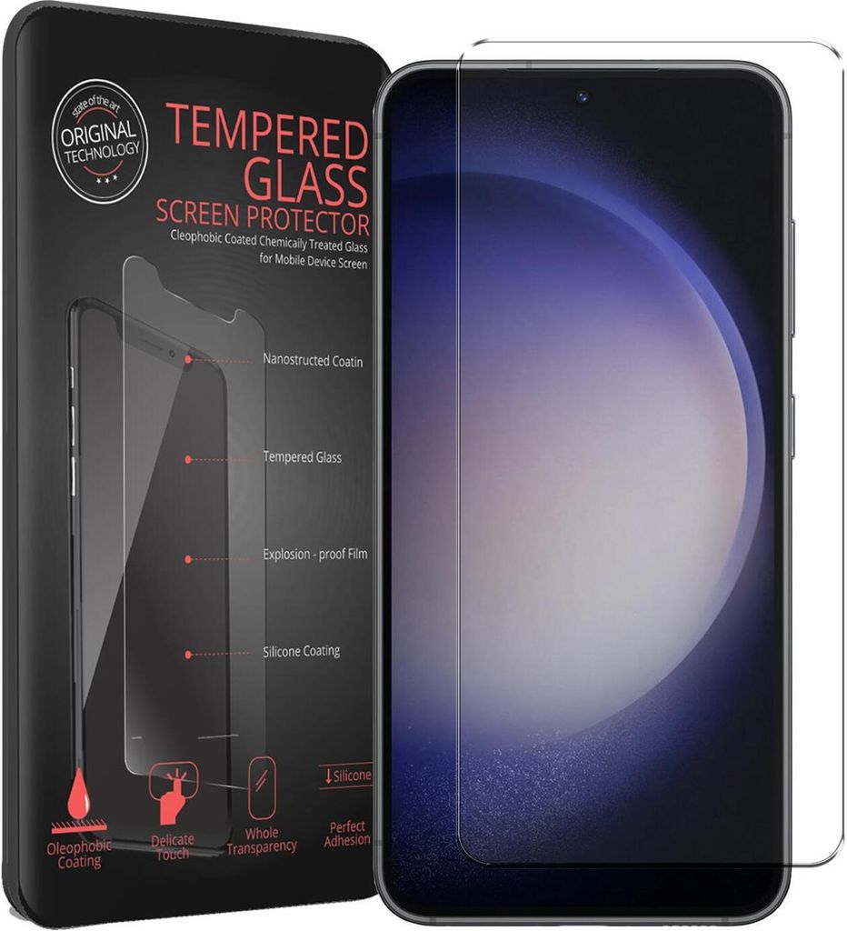2x Conie Glasfolie für Samsung Galaxy S23 Displayschutz Folie Panzer Glas Premium Schutzfolie Set Blasenfrei