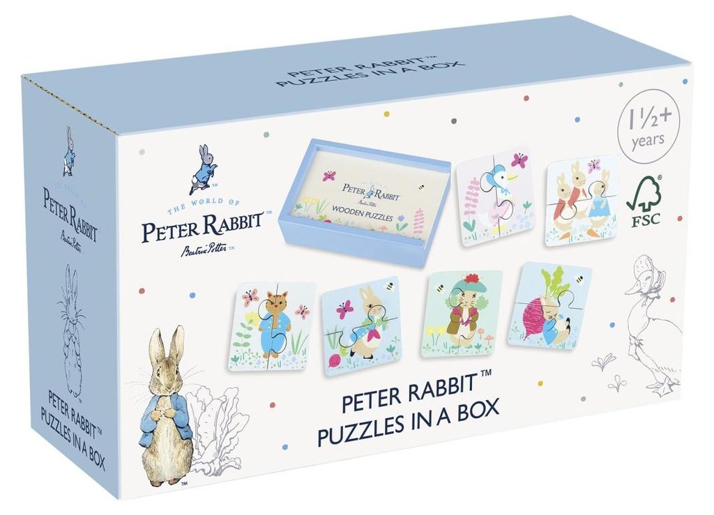 Peter Rabbit -Puzzles in Holzkiste, Orange Tree Toys