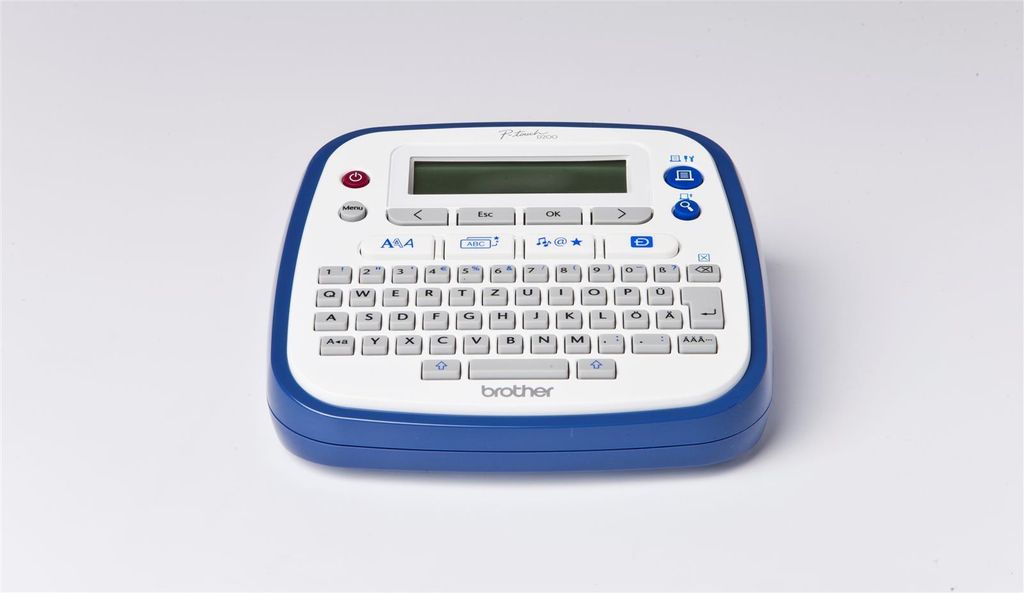 A Brother P-touch D200BWVP label maker is shown against a white background.