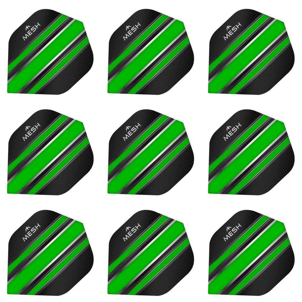 3 Set = 9 Dart Flight Dart Flights Mission Mesh Flight Standard 100 Mikron Grün