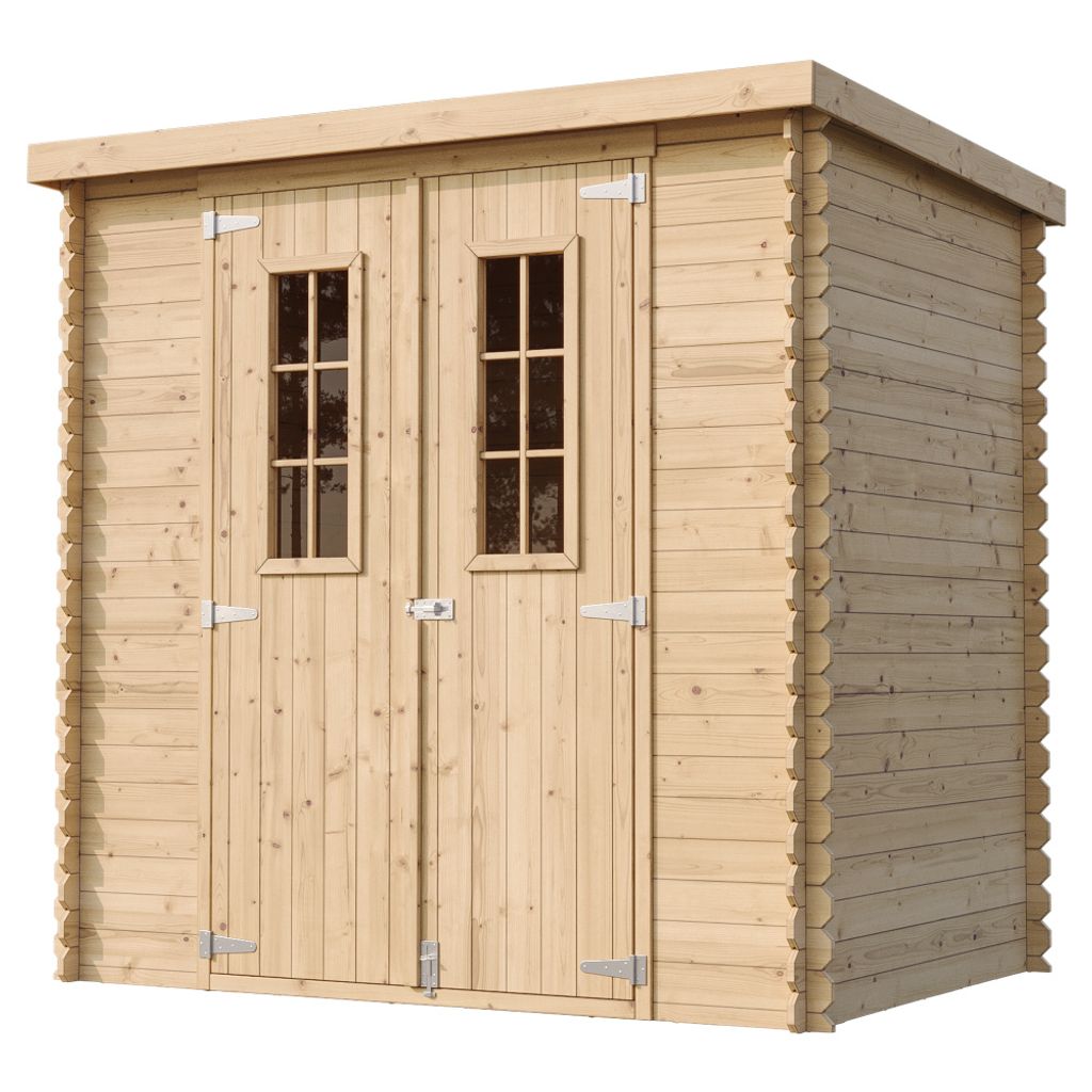TIMBELA M311C Casetta da giardino in legno - L204xL142xH200 Immagine del prodotto 